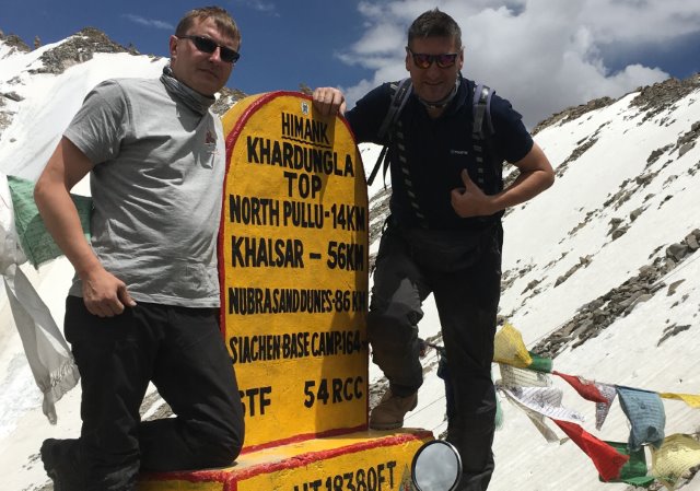 On top of the world: Team Grodno at the Khardung La Pass in Kashmir